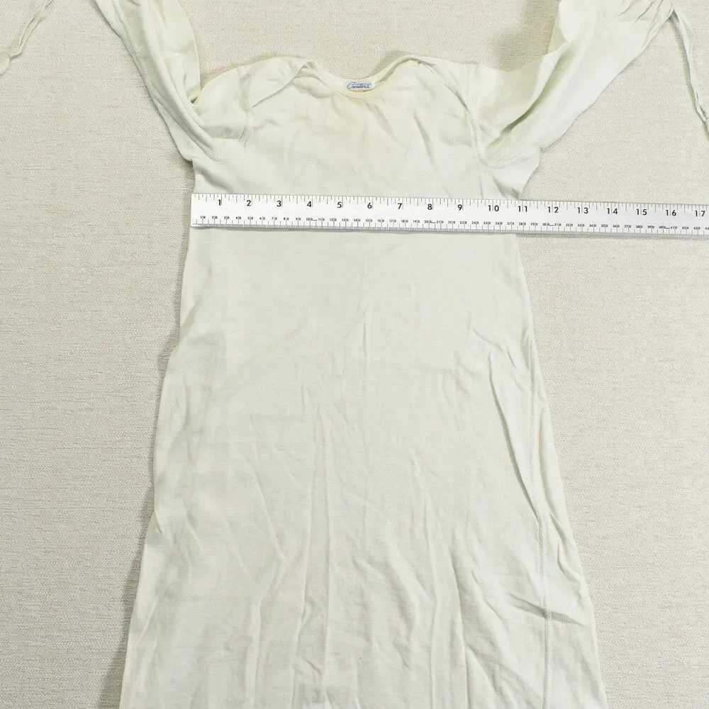 Vintage Carters Jiffon Nevabind Baby 6mo Gown Off White 50s 60s Ribbon Cuffs